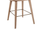 Fixed-Height Barstool in Whitewashed Wood and Antique Copper Metal with Square Antique Copper Metal B202P471174
