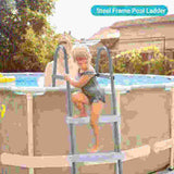4-Step 52in Pool Ladder Iron Grey Frame White Steps 98777965