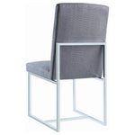 ZUN Grey Cube Base Dining Chair B062P153695