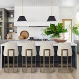 26"H Upholstered Counter Stool with Metal Base B035129476