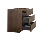 Alice-36F-105,Floor cabinet WITHOUT basin, Walnut color, With three drawers, Pre-assembled W1865107749