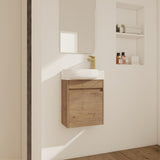 Soft Close Doors Bathroom Vanity With Sink,16 Inch For Small Bathroom W999125018