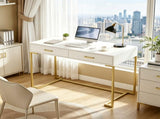 39" Wooden Computer Desk with Drawers, Modern Writing & Study Desk 48802595