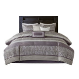 7 Piece Jacquard Comforter Set Purple King B03597200