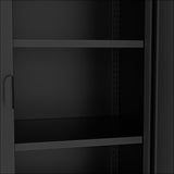 73 inches high metal storage cabinet with 2 wire mesh doors, suitable for homes, offices and dining T3421P312389