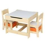 Children's Wooden Table And Chair Set With Two Storage Bags 45081745