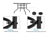 Outdoor Dining Table Square Toughened Glass Table Yard Garden Glass Table 90130627