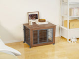 27.2" Dog Crate Furniture with Wheels for Small Dogs, Heavy Duty Dog Kennel Indoor with 2 Doors, 94926706