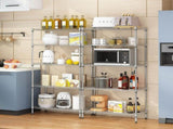 XM-304B Rectangle Carbon Steel Metal Assembly 5-Shelf Storage Rack Silver Gray 13746784