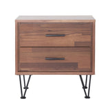 Walnut 2-Drawer Accent Table with Hairpin Legs B062P181398