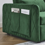 55" Modern Convertible Sofa Bed with 2 Detachable Arm Pockets, Velvet Loveseat Sofa with Pull Out W119363993