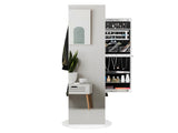 Jewelry Armoire Full Length Mirror 360&deg and Large Capacity Jewelry Organizer Armoire, Mirror 48743098