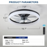 ZUN Ceiling Fan with Lights Dimmable LED W1340103789