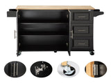 Kitchen Island & Kitchen Cart, Mobile Kitchen Island, Rubber Wood Top, Big & Adjustable Shelf Inside 17444090