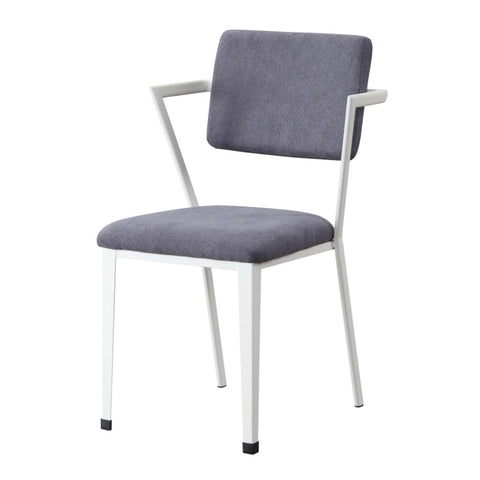 ZUN Grey and White Open Back Upholstered Office Chair B062P182688