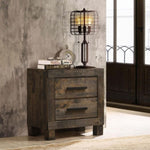 ZUN 2 Drawers MDF Nightstand in Rustic Golden Brown Finish B016P255623