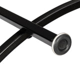 2 Layers 5mm Thick Tempered Glass Countertops Round Wrought Iron Coffee Table Black 87255188