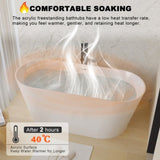 67" Acrylic Freestanding Bathtub, stand alone bathroom tub, Glossy White, Toe-tap Chrome Drain, cUPC W1675P300333