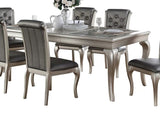 Traditional Dining Table Rectangle Table Silver Hue 1pc Dining Table Glass Insert Dining Room B011P322613