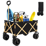 ZUN aluminum alloy folding wagon, Heavy Duty Utility Beach Wagon Cart for Sand with Big Wheels, W321P190035