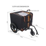 Foldable Pet Jogging Stroller Dog Carriers Bicycle Trailer Pet Dog Cat Bike Trailer Orange and Black W1364P214074