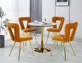 orange and gold Modern chair with iron tube legs, soft cushions and comfortable backrest, W234P271309