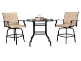 Wrought Iron Glass High Bar Table Patio Bar Table Black 70228562