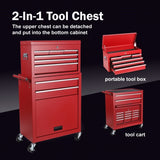 Tool Chest, 8-Drawer Rolling Tool Storage Cabinet with 2 in 1 Detachable Top Tool Box, Liner, W2660P272879