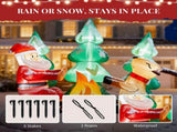 9FT Lighted Christmas Inflatable Decoration, Inflatable Santa and Reindeer Around Campfire, Funny 30767144