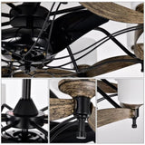 Dia 33 inch Chandelier Ceiling Fan for Bedroom Dining Room Living Room Kitchen Farmhouse Entry,Matte W1592P153047