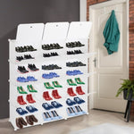 ZUN 8-Tier Portable 48 Pair Shoe Rack Organizer 24 Grids Tower Shelf Storage Cabinet Stand Expandable 49232000