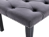 Heng Ming Upholstered Tufted Ottoman , Velvet Dining Bedroom Footrest Stool Accent W212P300163