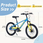 ZUN ZUKKA Mountain Bike,20 Inch MTB for Boys and Girls Age 7-10 Years,Multiple Colors W1019P145185