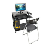 ZUN Moveable Four-wheel Computer Desk Black 73764478