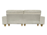 Beige Deep Seat Corduroy Loveseat with Brushed Stainless Steel Cup Holders and 2 Decorative Pillows, 51642049