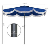 8.8FT Elegance Patio Umbrella, UPF 30 Outdoor Market Umbrella with 8 Ribs, Push Button Tilt,Navy 24616852