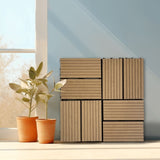 Wood Plastic Composite Deck Tiles Set of 20pcs, Composite Decking Resist Rust, Water, Weather, 04314499