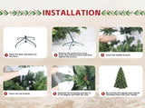 7FT PreLit Artificial Christmas Tree, 1355 Tips PEBlossomTipped Pine Needle & PVC Tree, 500L Warm T3637P598706