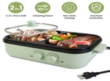2-in-1 Electric Hot Pot & Grill Combo, Dual Separate Temperature Control, Non-Stick Die-Cast 10655082