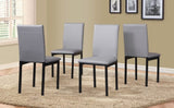 Noyes Faux Leather Seat Metal Frame Dining Chairs, Set of 4, Gray T2574P164525