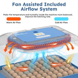 70 Egg Incubator with Automatic Turning & Humidity Control Digital Poultry Hatcher for Chicken, W2700P326298