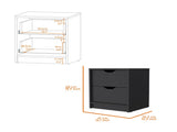 Black 2-Drawer Nightstand B062P175092