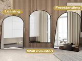 71"x26" Arched Full Length Mirror Freestading Full Body Floor Mirror, Black 69407674