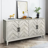 Stronger Vintage Style Buffet Cabinet, Lacquered Accent Storage 4 Door Wooden Cabinets,Thickened W1445P195977