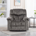 ZUN Swivel and Rocking Recliner Chair with Massage and Heating Bonded Leather Sofa W1403P172912