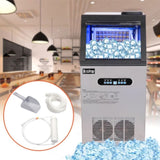 ZUN ZK-150 120V 245W 150lbs/68kg/24h Ice Maker Stainless Steel Transparent Frosted Lid/Display/5*9 17369097