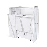 Multifunctional Folding Dining Table with Wall-Mounted Sideboard & Storage for Small W2700P292104