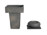 25.59"H Minimalist Concrete Column FountainLED-Lit Modern Outdoor Oasis, Sturdy Landscape Feature N765P324547G