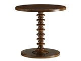Walnut Round Wooden Side Table B062P189130