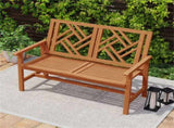 Solid Hardwood 2-Person Garden Bench, 660 LBS Capacity Ergonomic Patio Loveseat 29247752